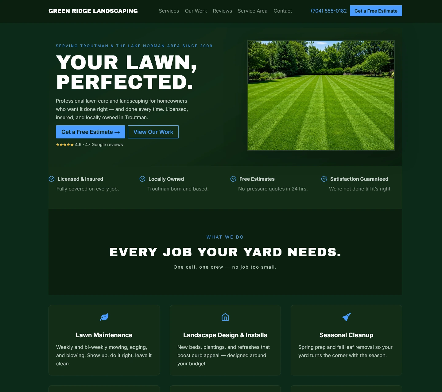 Green Ridge Landscaping demo site preview