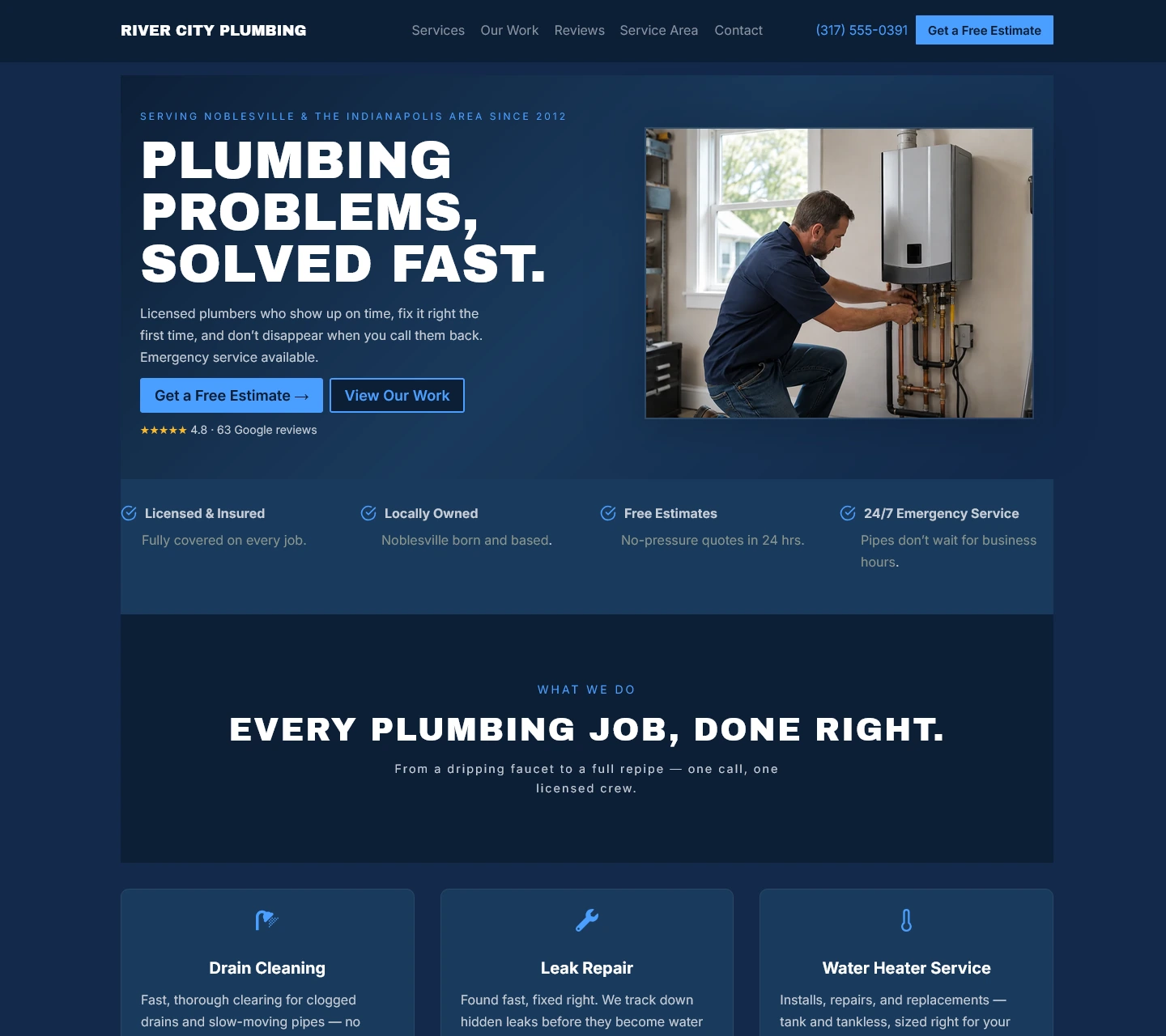 River City Plumbing demo site preview